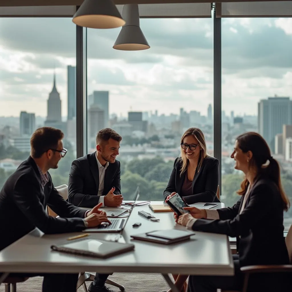 Equipo de FinanzArgentina en oficina moderna